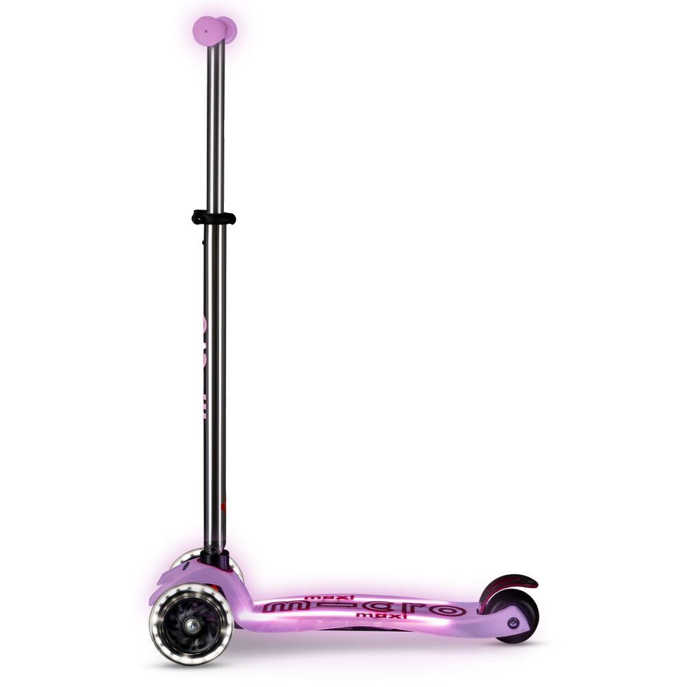 Самокат Micro серії Maxi Deluxe Glow LED Plus - Сяйнисто-пурпуровий