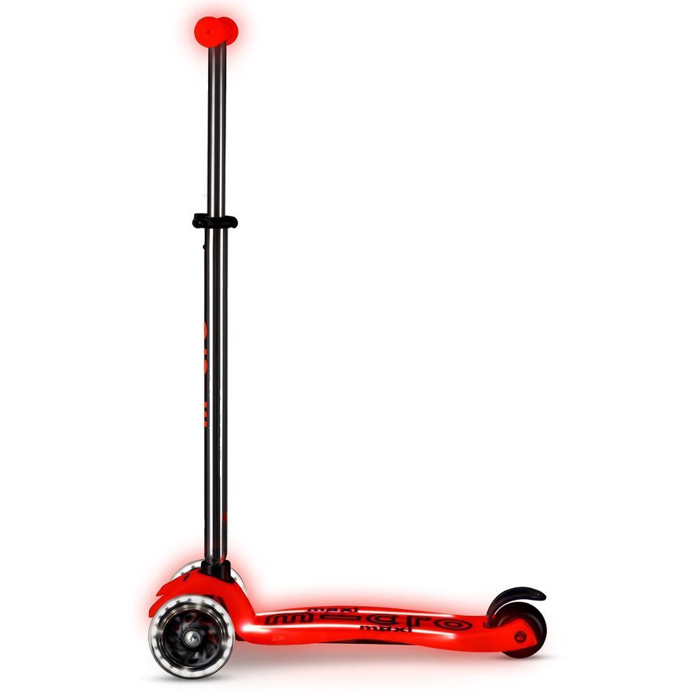 Самокат Micro серії Maxi Deluxe Glow LED Plus - Червона аура