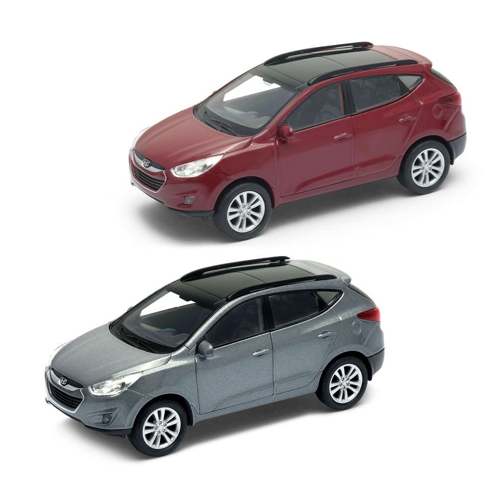 Модель автомобиля - Hyundai Tucson IX35 (серебристо-серый, красный металлик)