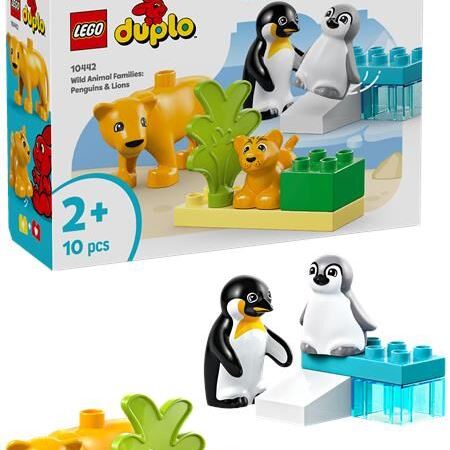 Конструктор LEGO DUPLO Town Сімейства диких тварин: Пінгвіни та Леви