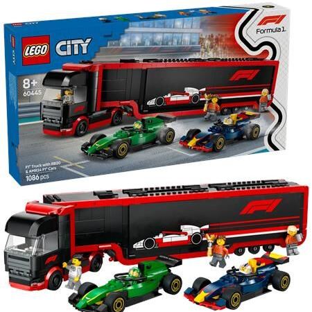 Конструктор LEGO City Вантажівка F1 з автомобілями RB20 та AMR24