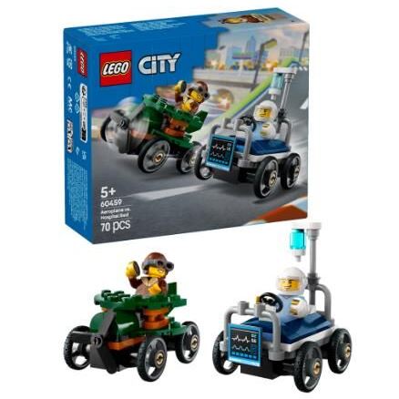 Конструктор LEGO City «Літак проти лікарняного ліжка» Набір для перегонів