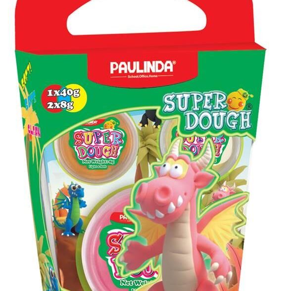PAULINDA Маса для ліплення Super Dough Cool Dragon Дракон (рожевий)