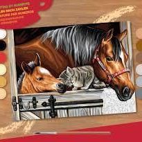Sequin Art Набір для творчості PAINTING BY NUMBERS SENIOR Тріо у стайні