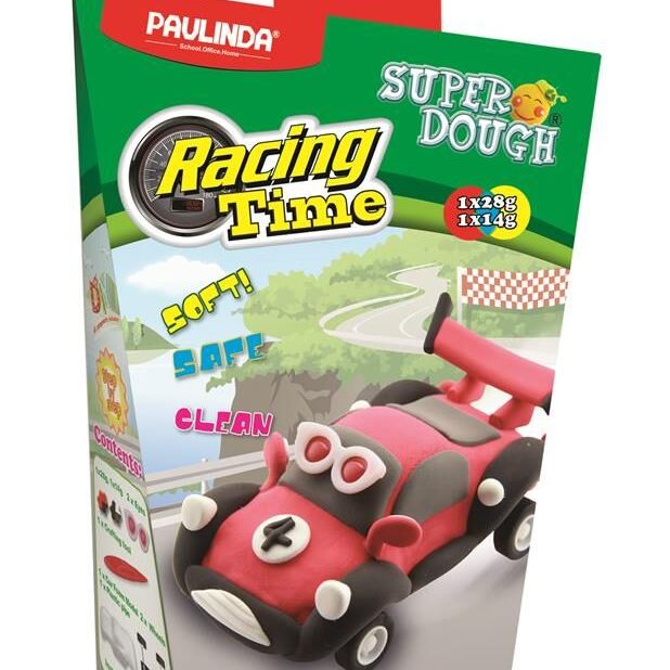 PAULINDA Маса для ліплення Super Dough Racing time Машинка (червона) інерційний механізм