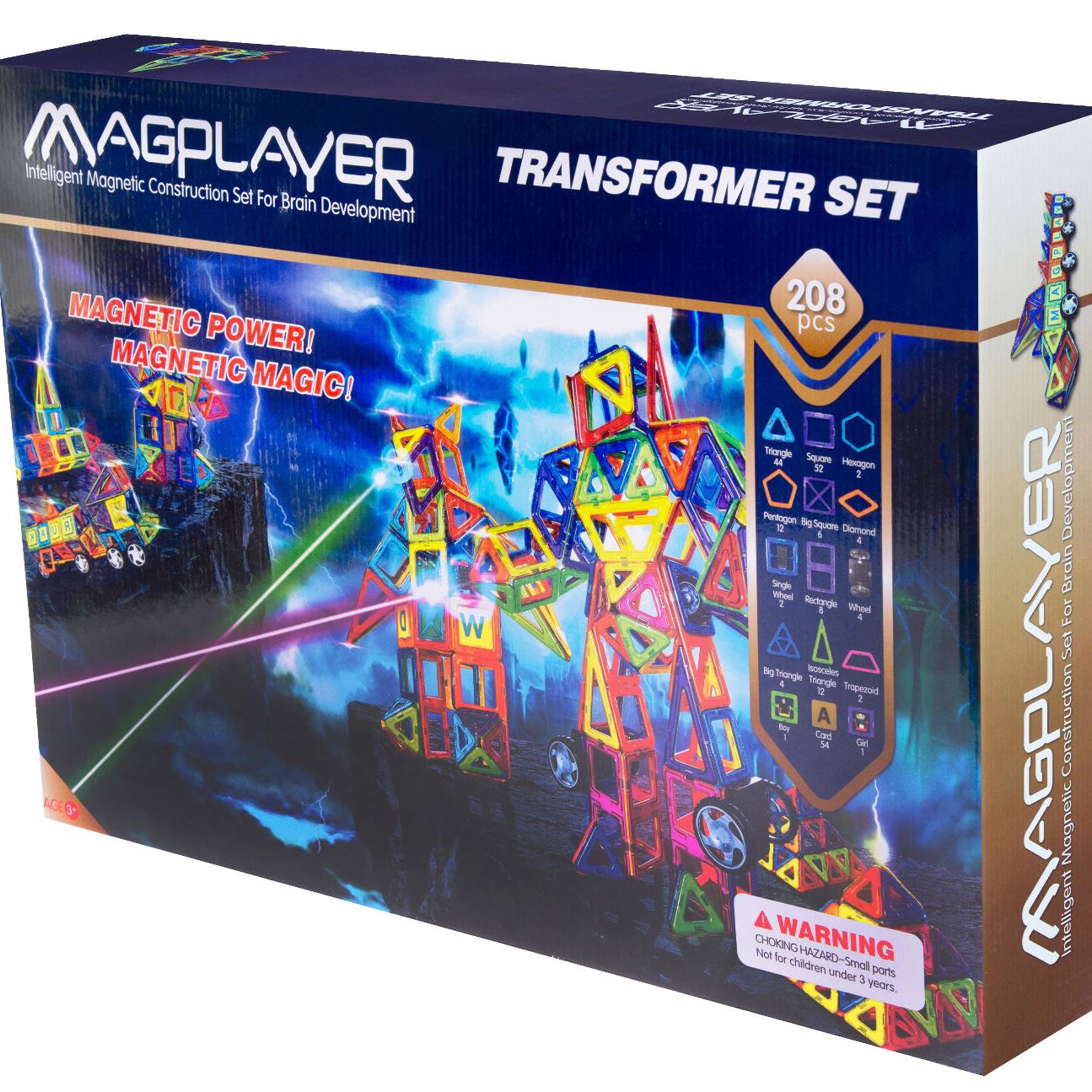 MagPlayer Конструктор магнітний 208 од. (MPB-208)