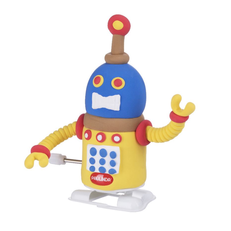 PAULINDA Маса для ліплення Super Dough Robot заводний механізм (крокує) (жовтий)