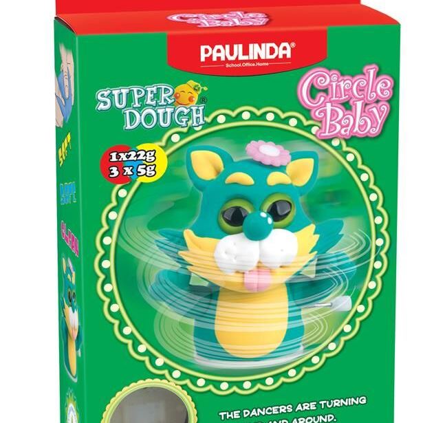PAULINDA Маса для ліплення Super Dough Circle Baby Кіт заводний механізм (зелений)