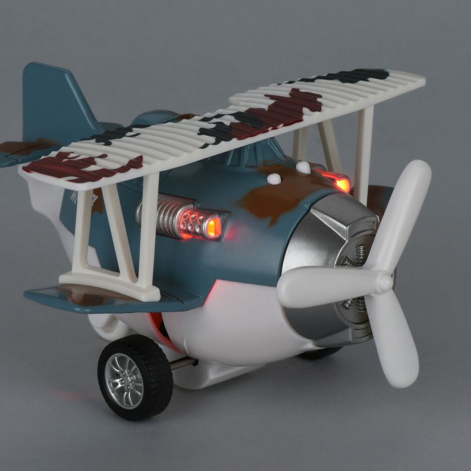 Same Toy Літак металевий інерційний Aircraft світло, музика, синій