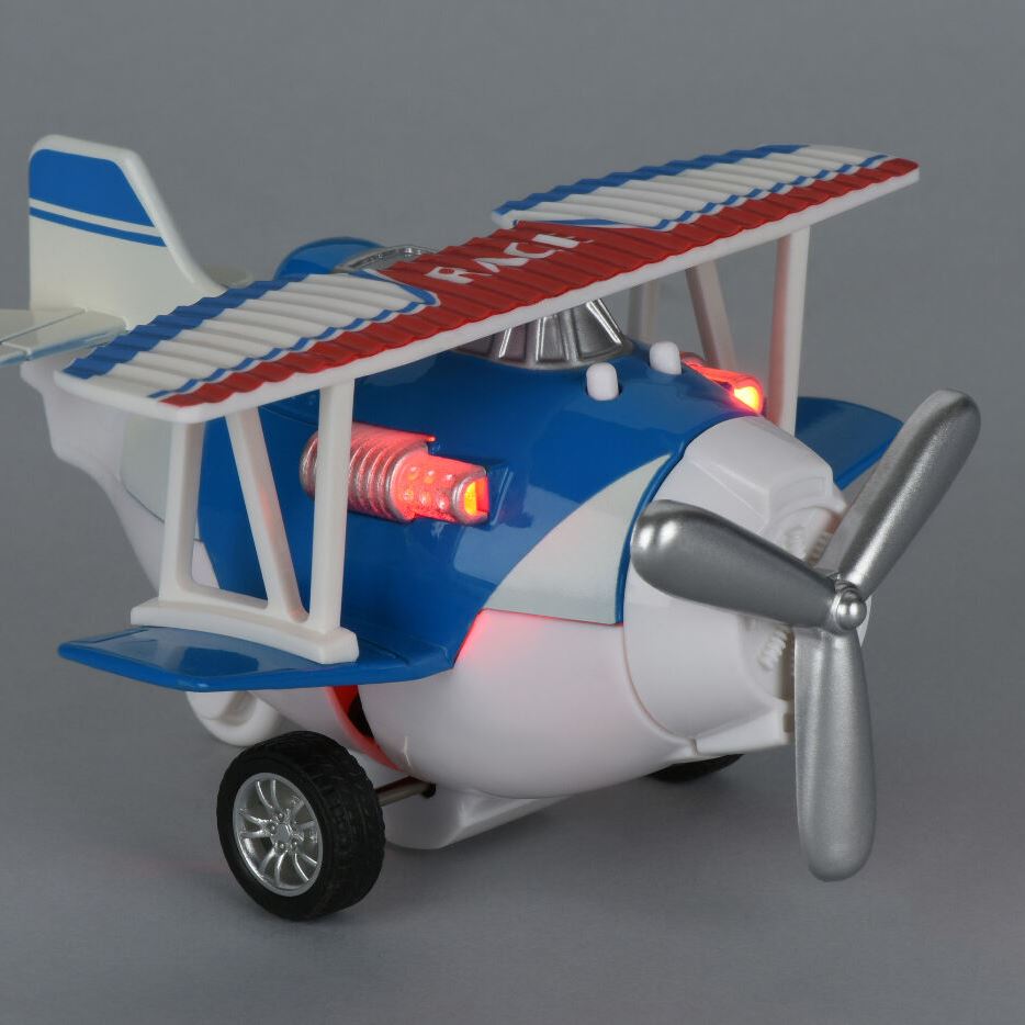 Same Toy Літак металевий інерційний Aircraft світло, музика, синій