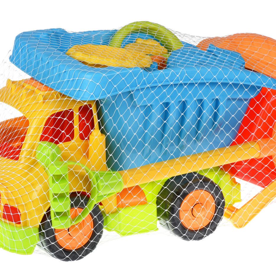Same Toy Набір для гри з піском Вантажівка жовта кабіна/синій кузов (11 од.)