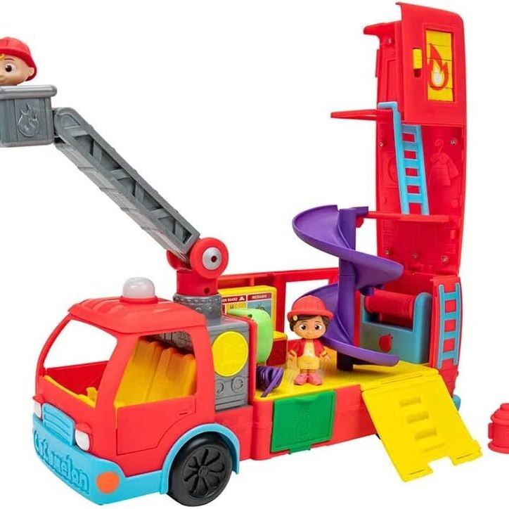 CoComelon Ігровий набір Feature Vehicle Deluxe Transforming Fire Truck Пожежна машина-трансформер з аксесуарами