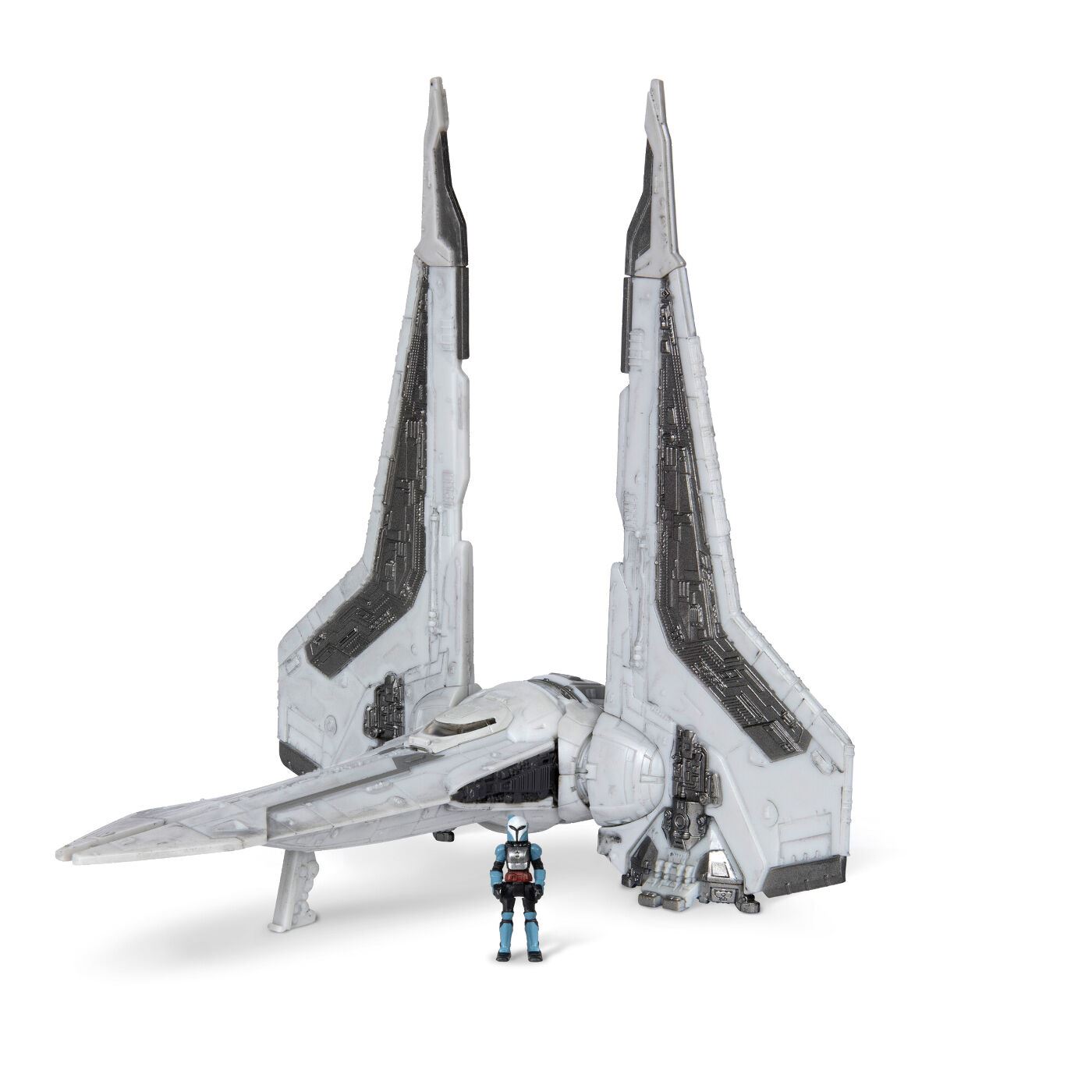 Star Wars Ігрова колекційна фігурка Medium Vehicle Транспорт та фігурка Kom'rk-Class Mandalorian Starfighter 12.5см