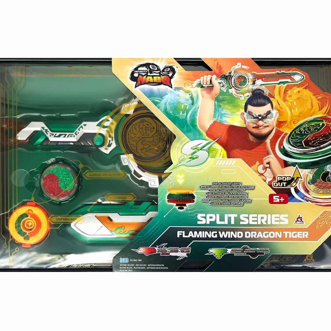 Infinity Nado Дзиґа VI серія Split Series Flaming Wind Dragon Tiger Палаючий Вітер Дракон Тигр