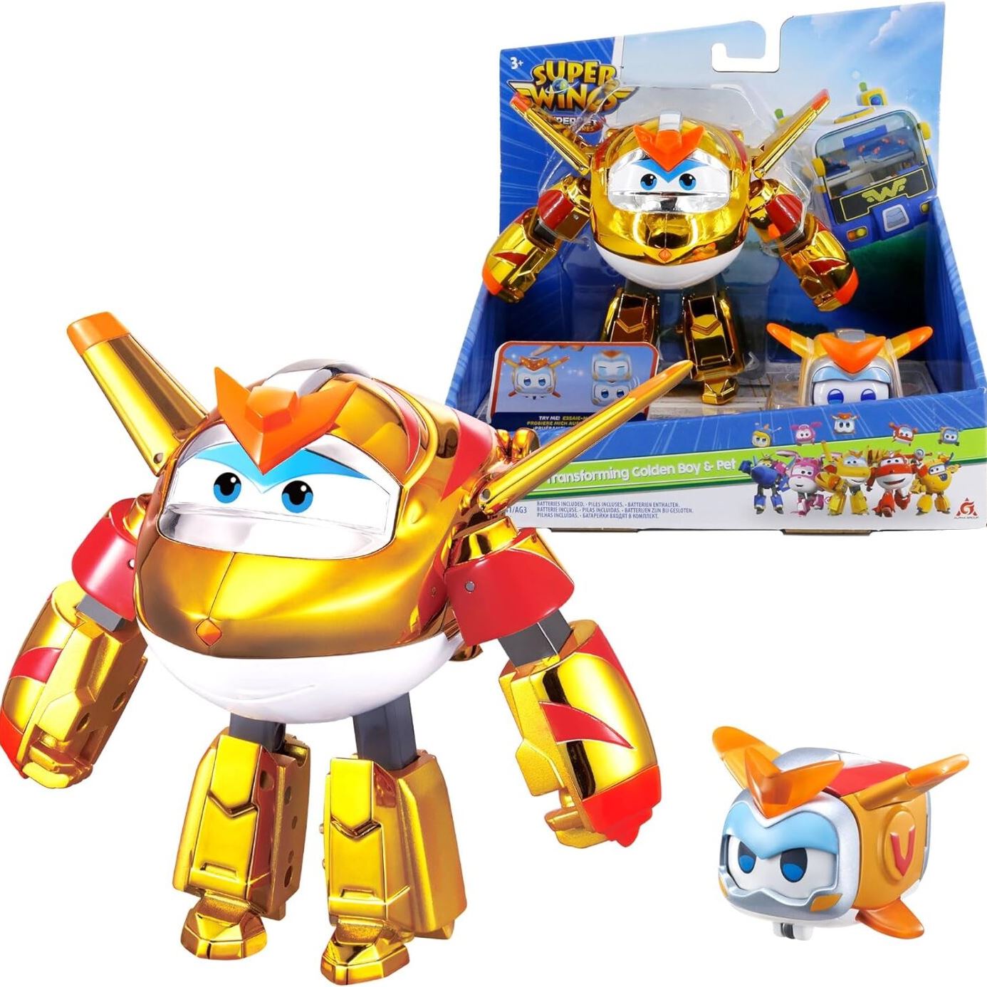 Super Wings Ігровий набір Transforming Золотий Хлопчик і улюбленець (Golden Boy & Pet)