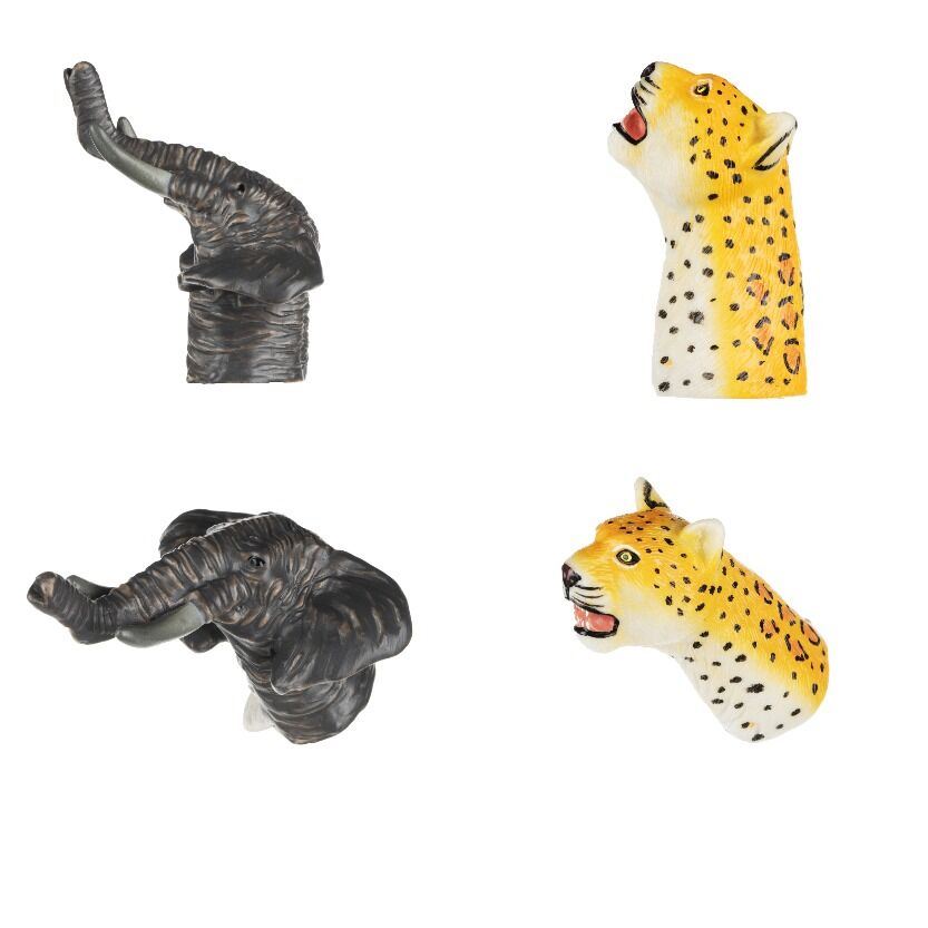 Same Toy Ігровий набір Пальчиковий театр Слон та Леопард, 2шт