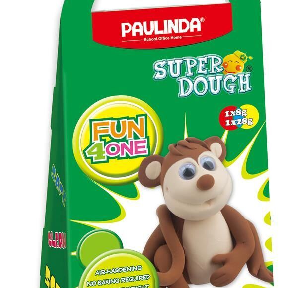 PAULINDA Маса для ліплення Super Dough Fun4one Мавпа (рухливі очі)