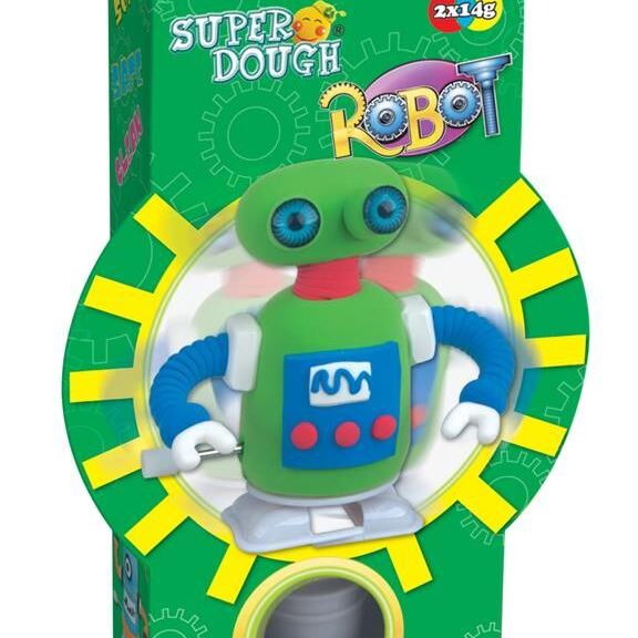 PAULINDA Маса для ліплення Super Dough Robot заводний механізм (крокує) (зелений)