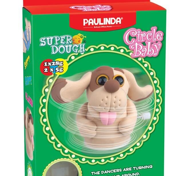 PAULINDA Маса для ліплення Super Dough Circle Baby Собака заводний механізм (коричнева)