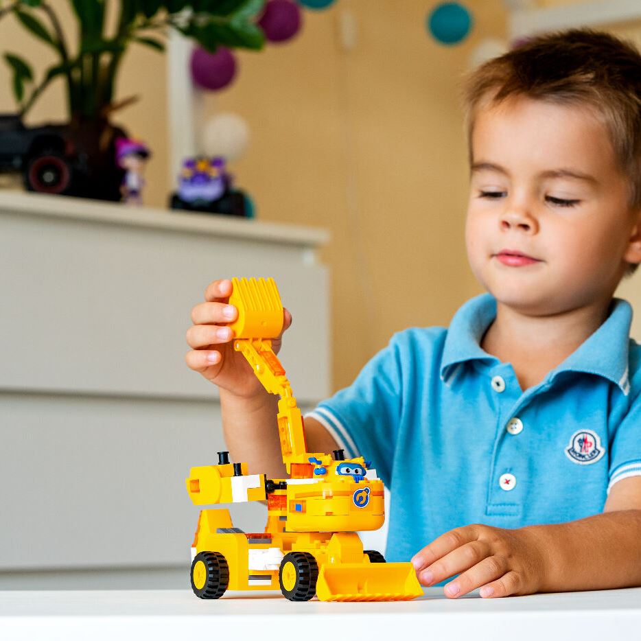 Super Wings Конструктор-трансформер Small Blocks 2-in-1 Buildable Transforming Vehicle Donnie, Донні