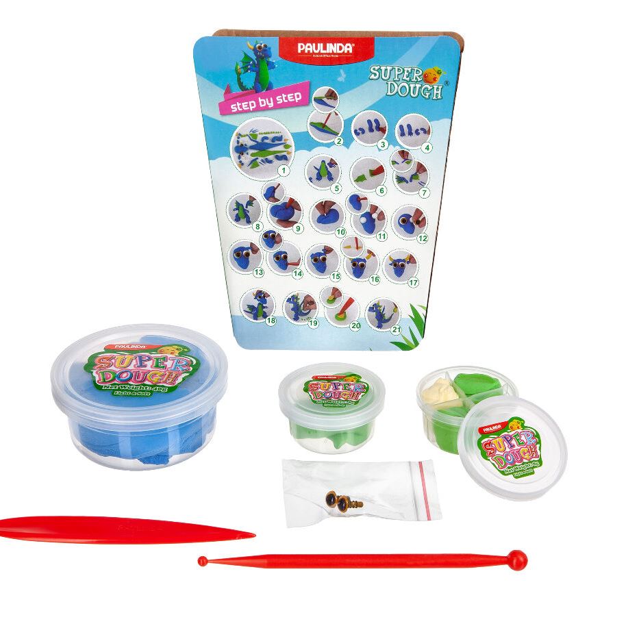 PAULINDA Маса для ліплення Super Dough Cool Dragon Дракон (синій)