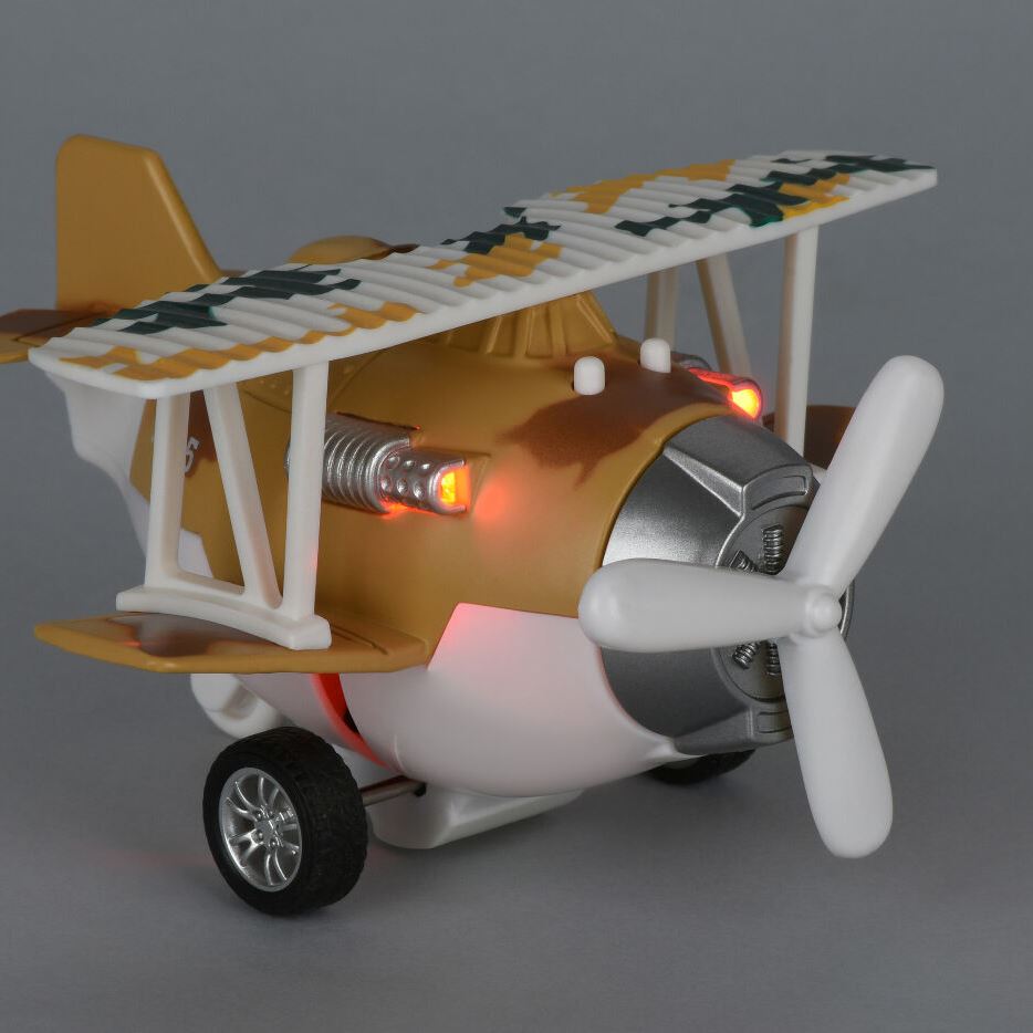 Same Toy Літак металевий інерційний Aircraft світло, музика, коричневий