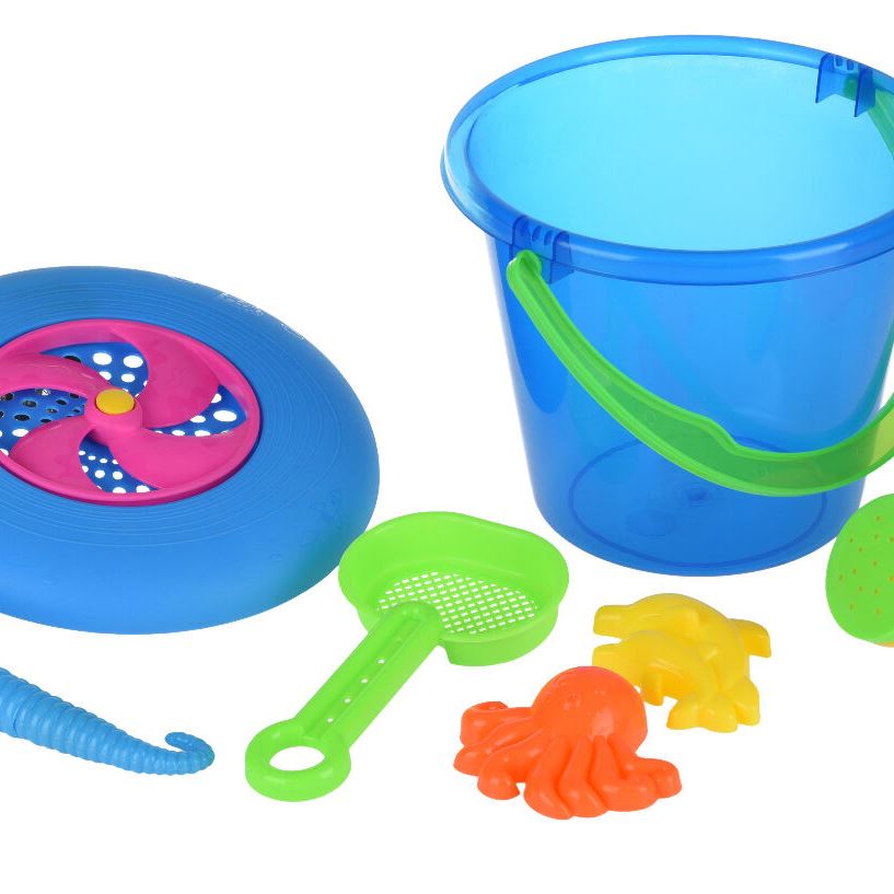 Same Toy Набір для гри з піском із Літаючою тарілкою (синє відерце) (8 шт.)