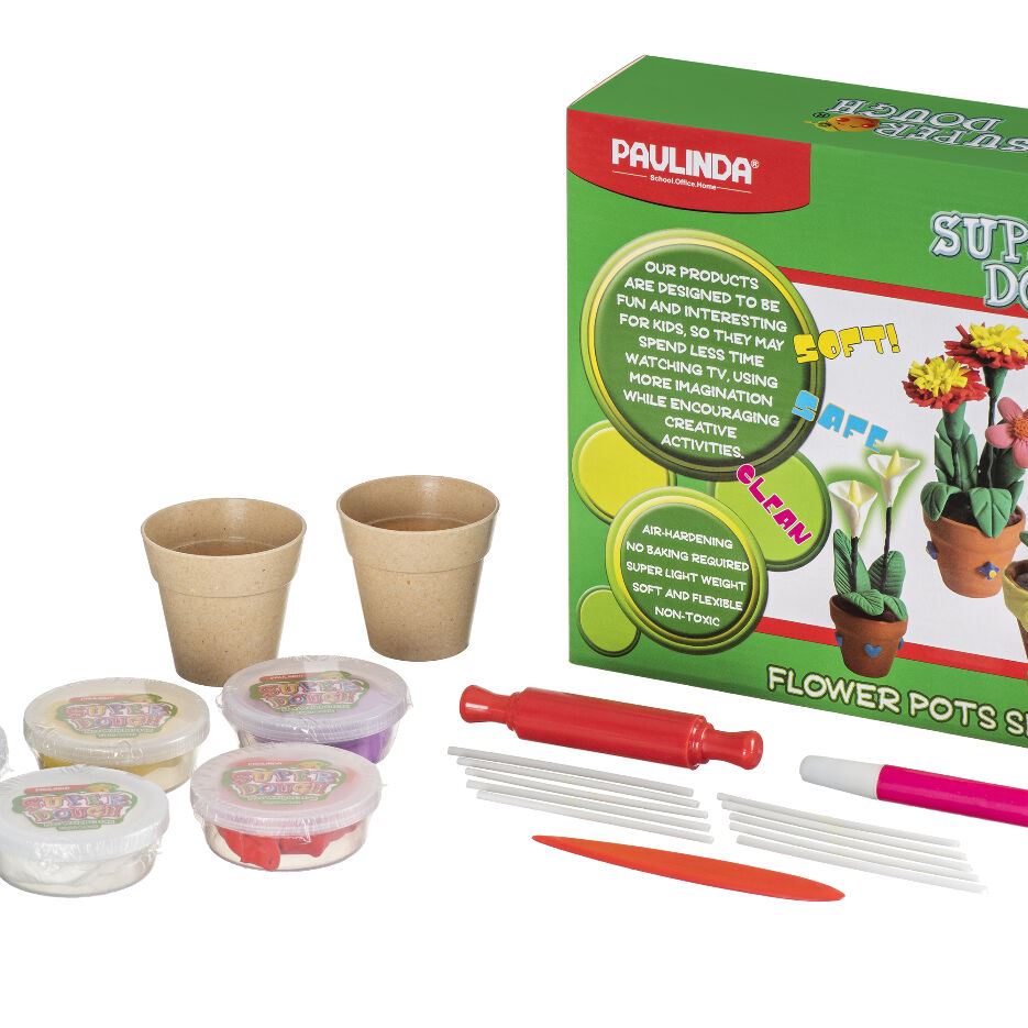 PAULINDA Маса для ліплення Super Dough Квіти в горщиках