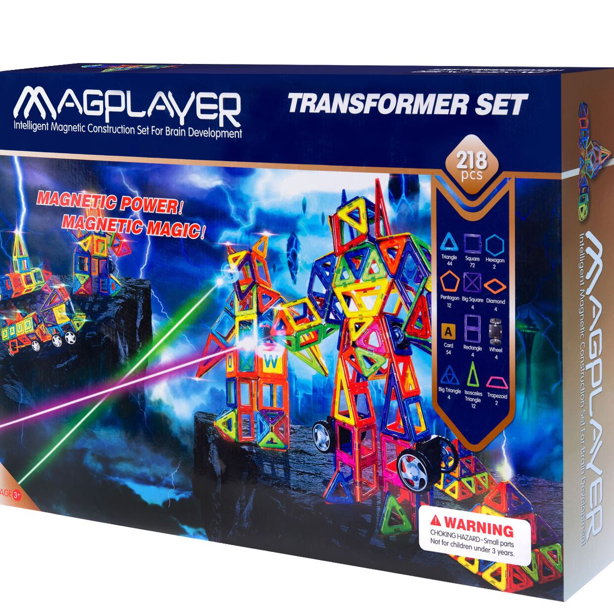 MagPlayer Конструктор магнітний 218 од. (MPA-218)