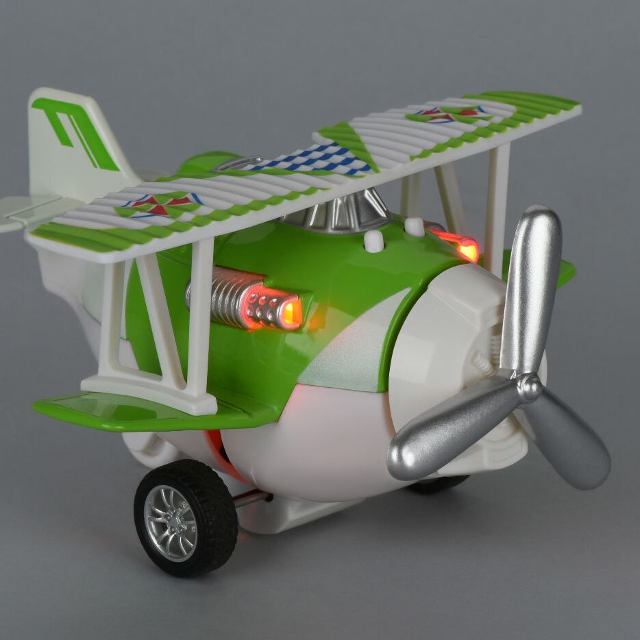 Same Toy Літак металевий інерційний Aircraft світло, музика, зелений