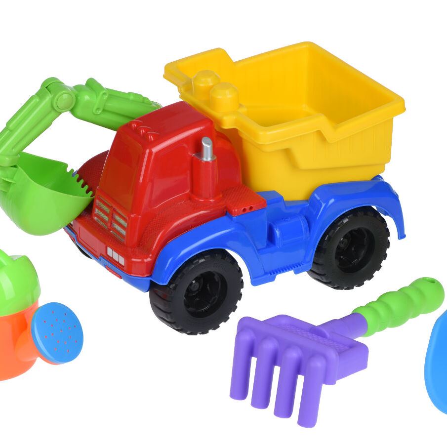 Same Toy Набір для гри з піском із Екскаватором червоним (4 шт.)