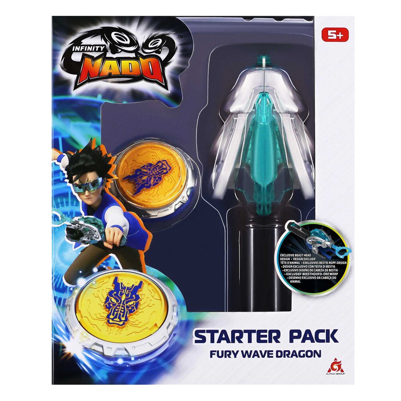 Infinity Nado Дзиґа VI серія Starter Pack Fury Wave Dragon Лютий Дракон