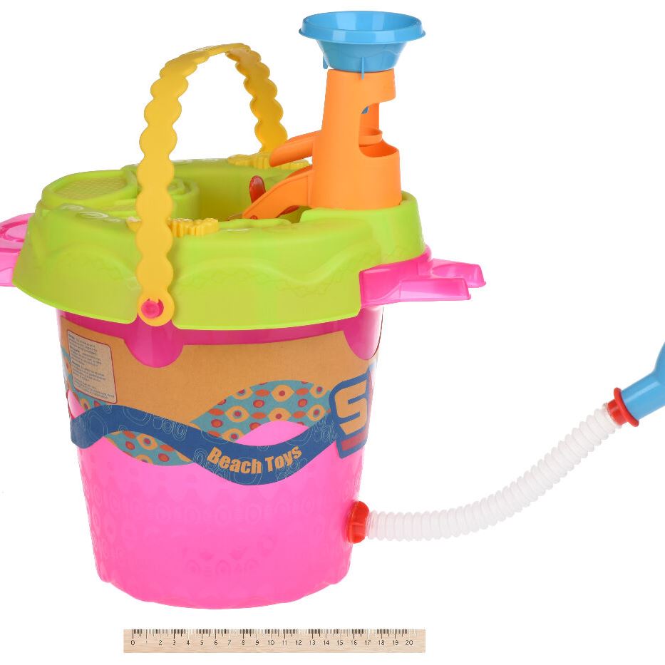 Same Toy Набір для гри з піском - Відерце рожеве (8 од.)