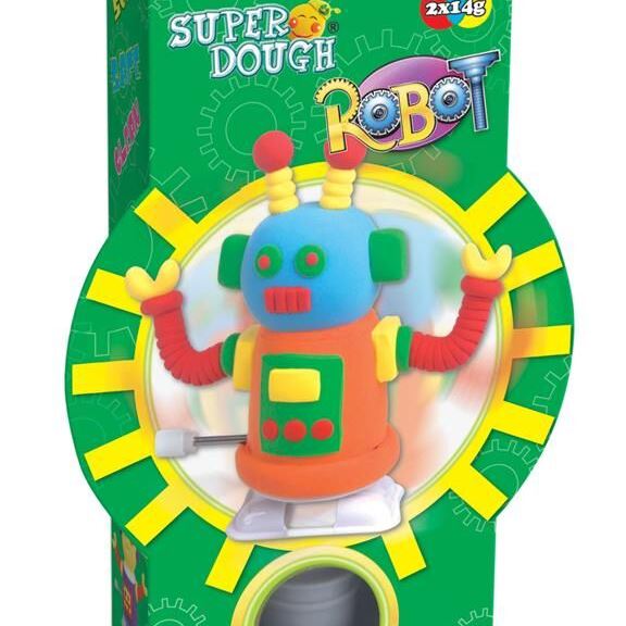 PAULINDA Маса для ліплення Super Dough Robot заводний механізм (крокує) (помаранчевий)