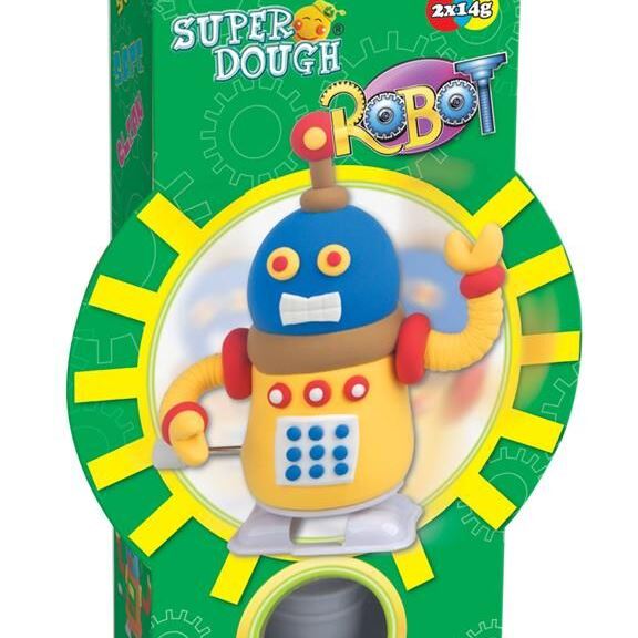 PAULINDA Маса для ліплення Super Dough Robot заводний механізм (крокує) (жовтий)