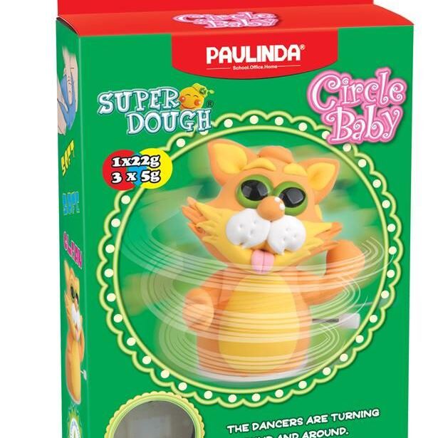 PAULINDA Маса для ліплення Super Dough Circle Baby Кіт заводний механізм (помаранчевий)