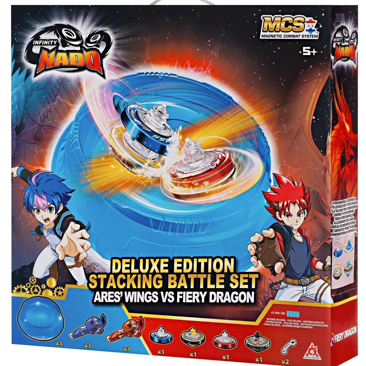 Infinity Nado Арена Infinity Nado V Deluxe Battle Set комплект з двома дзиґами Ares' Wings vs Fiery Dragon Крила Ареса проти Вогняного Дракона