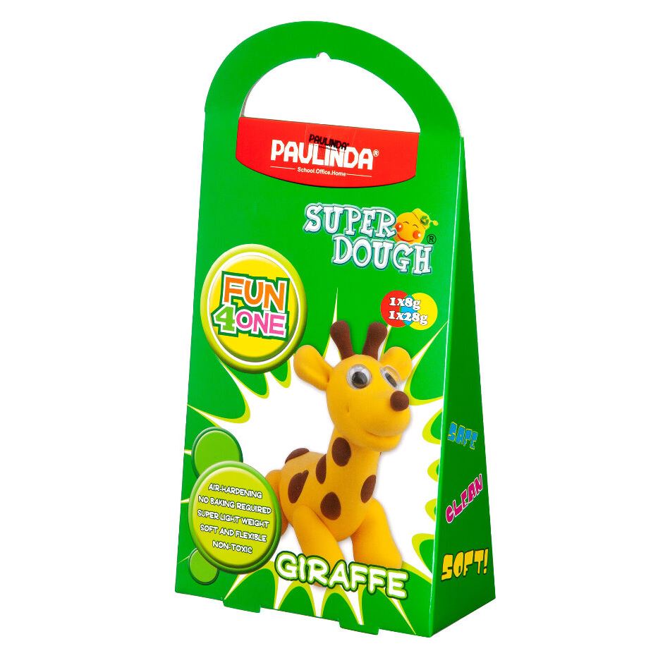 PAULINDA Маса для ліплення Super Dough Fun4one Жираф (рухливі очі)