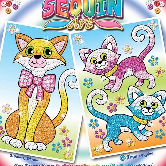 Sequin Art Набір для творчості LASER Коти, 2 картини