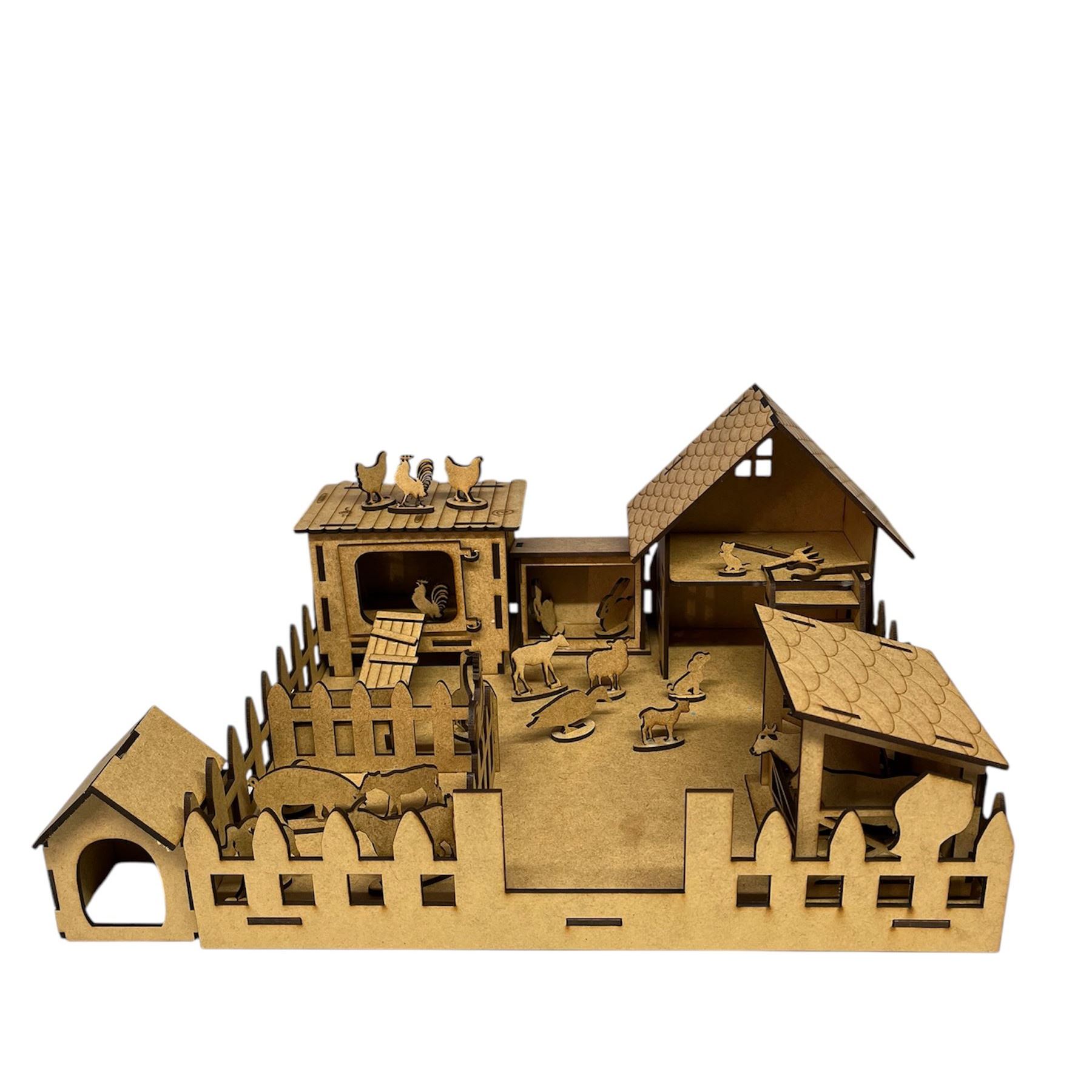 Іграшка Ферма з крільчатником курятником та тваринами набір 3D конструктор самостійне декорування 100-2330